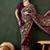 Burgundy embroidered saree with blouse piece