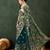 Teal embroidered saree with blouse piece
