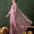 Pink floral embroidered saree with blouse piece