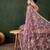 Pink floral embroidered saree with blouse piece