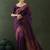 Purple woven design banarasi saree with blouse piece