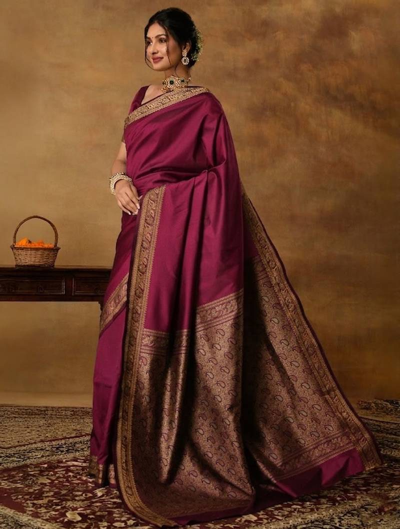 Black woven design sarees with blouse piece