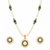 Natural pearls Set with green onyx stones pendant set 