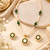 Natural pearls Set with green onyx stones pendant set 