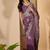 Lavender embroidered sarees with waist belt & unstitched blouse piece