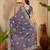 Grey embroidered saree with belt & unstitched blouse