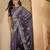 Grey embroidered saree with belt & unstitched blouse