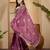 Rose floral embroidered sarees with unstitched blouse piece & belt