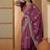 Rose floral embroidered sarees with unstitched blouse piece & belt
