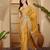 Mustard embroidered saree with blouse piece & belt
