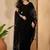 Black embroidered saree with blouse piece