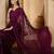 Purple embroidered saree with belt & unstitched blouse