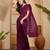 Purple embroidered saree with belt & unstitched blouse