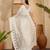 White embroidered saree with belt & unstitched blouse