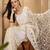 White embroidered saree with belt & unstitched blouse