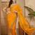 Yellow embellished beads and stones satin saree