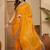 Yellow embellished beads and stones satin saree