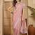 Pink embellished embroidered satin heavy work saree