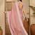 Pink embellished embroidered satin heavy work saree