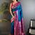 Blue woven design paithani sarees with blouse