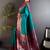 Teal woven design paithani sarees with blouse