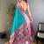 Teal woven design paithani sarees with blouse