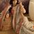 Cream motifs printed saree with unstitched blouse