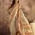 Cream motifs printed saree with unstitched blouse