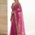 Pink embellished embroidered sarees with unstitched blouse piece