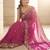 Pink embellished embroidered sarees with unstitched blouse piece