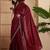 Maroon embellished tissue sarees with unstitched blouse piece