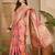 Pink ethnic motifs zari organza handloom saree