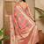 Pink ethnic motifs zari organza handloom saree