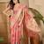 Pink ethnic motifs zari organza handloom saree