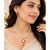Certified Natural Freshwater Pearl Necklace Set with Red Stone Pendant