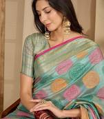 Blue woven design zari saree