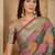 Grey woven design zari organza handloom saree