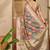 Grey woven design zari organza handloom saree