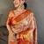 Gold woven design zari silk blend handloom kanjeevaram saree
