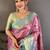 Magenta ethnic motifs zari silk blend handloom kanjeevaram saree