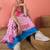 Pink striped satin saree