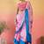 Pink striped satin saree