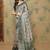 Grey warli printed silk cotton tussar saree with matching blouse