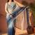 Blue ombre mirror work tissue saree
