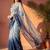 Blue ombre mirror work tissue saree