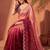 Pink women ombre mirror work tissue saree