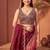 Pink women ombre mirror work tissue saree