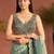 Teal ombre embroidered tissue ]saree