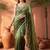 Green ombre mirror work tissue saree