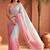 Blue ombre mirror work tissue saree